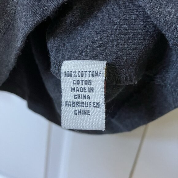 Y2K Campus Crew T-shirt Womens M Fitted Gray Scoop Neck Fairy Grunge 2000s Top - Picture 2 of 7